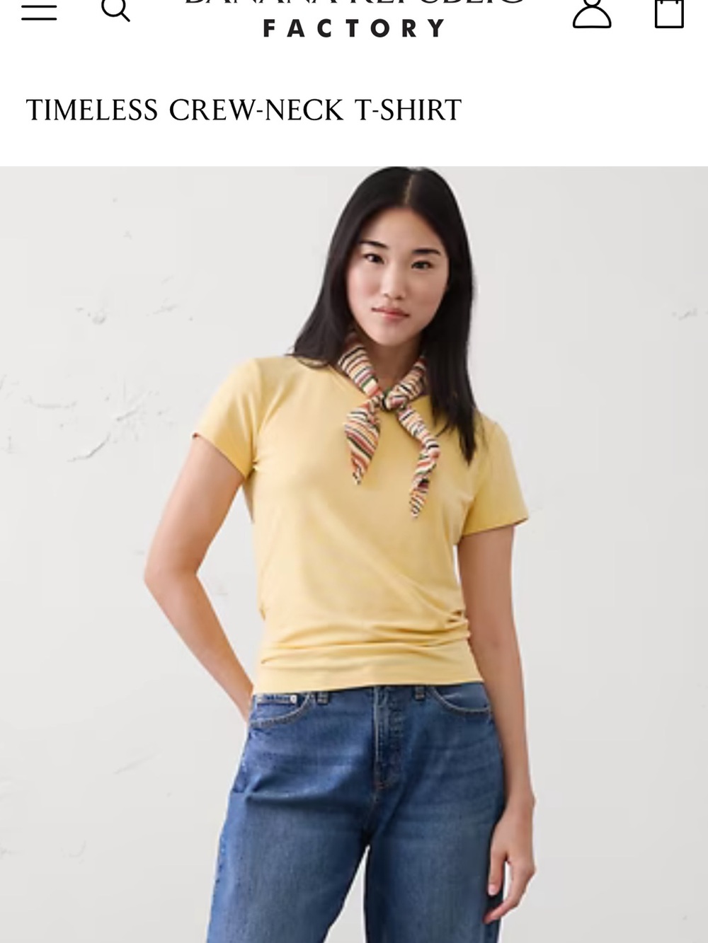 NWT Banana Republic Timeless Crew-Neck T-Shirt in Yellow, Size M